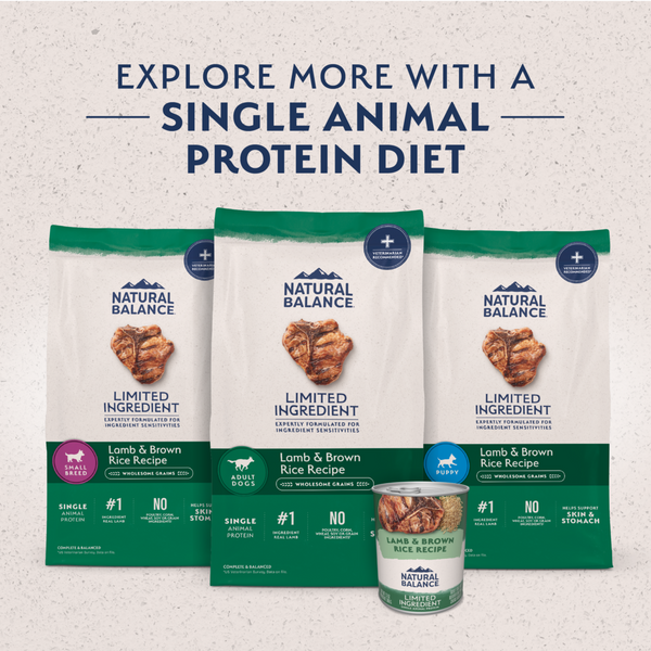 Natural Balance Limited Ingredient Dry Dog Food, Lamb & Brown Rice Small Breed Bites Recipe