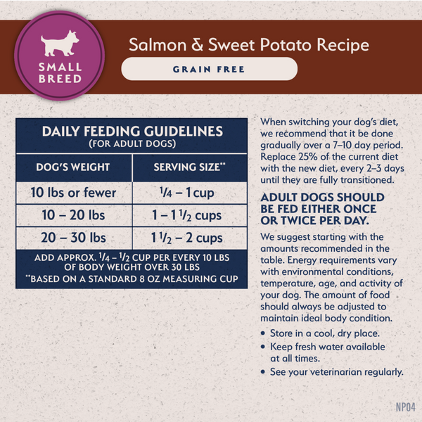 Natural Balance Limited Ingredient Grain Free Dry Dog Food for Small Breeds, Salmon & Sweet Potato