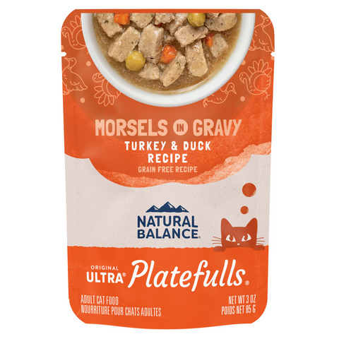 Natural Balance Original Ultra Platefulls Wet Cat Food, Turkey & Duck Morsels in Gravy Recipe