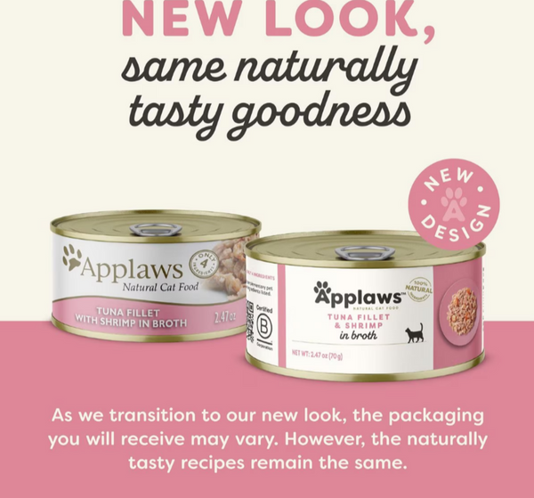 Applaws Natural Tuna with Shrimp in Broth Can Cat Food