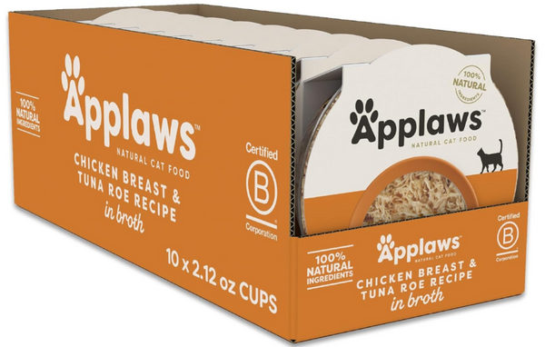 Applaws Natural Chicken Breast with Tuna Roe in Broth Can Cat Food