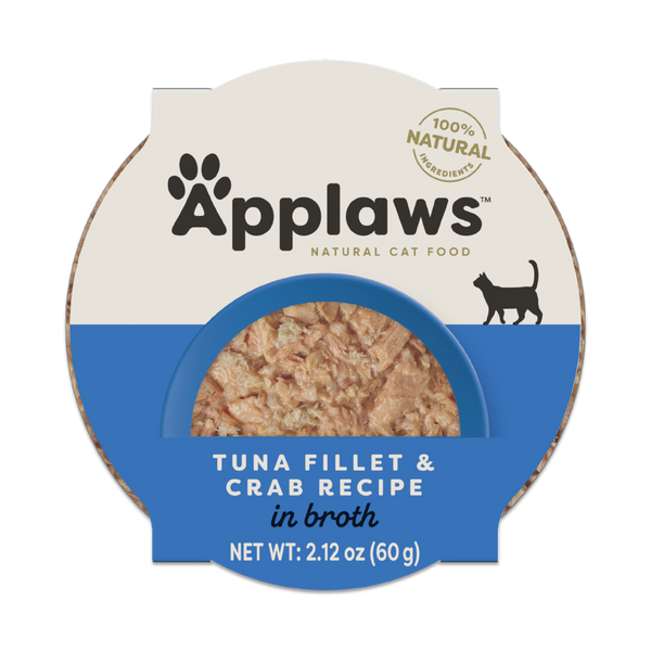Applaws Natural Tuna Fillet with Crab in Broth Can Cat Food