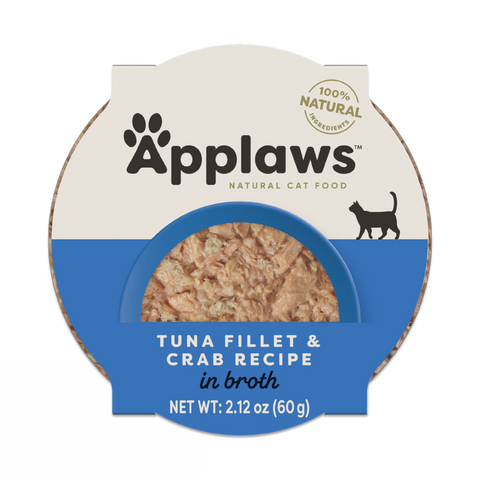 Applaws Natural Tuna Fillet with Crab in Broth Can Cat Food