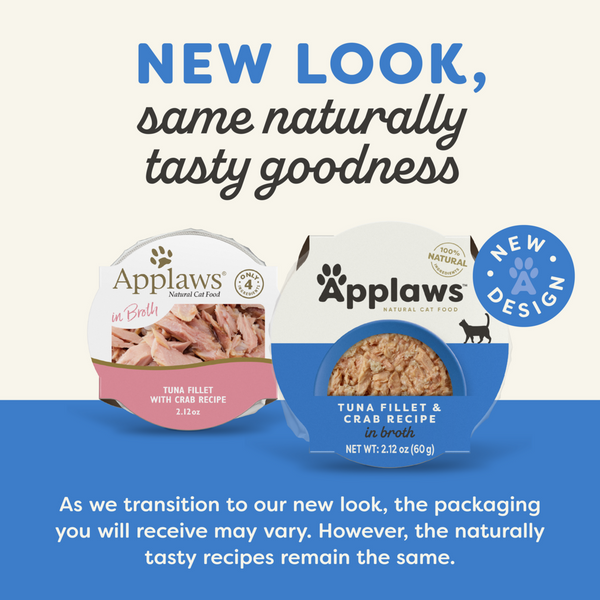 Applaws Natural Tuna Fillet with Crab in Broth Can Cat Food