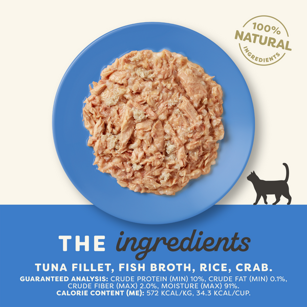 Applaws Natural Tuna Fillet with Crab in Broth Can Cat Food