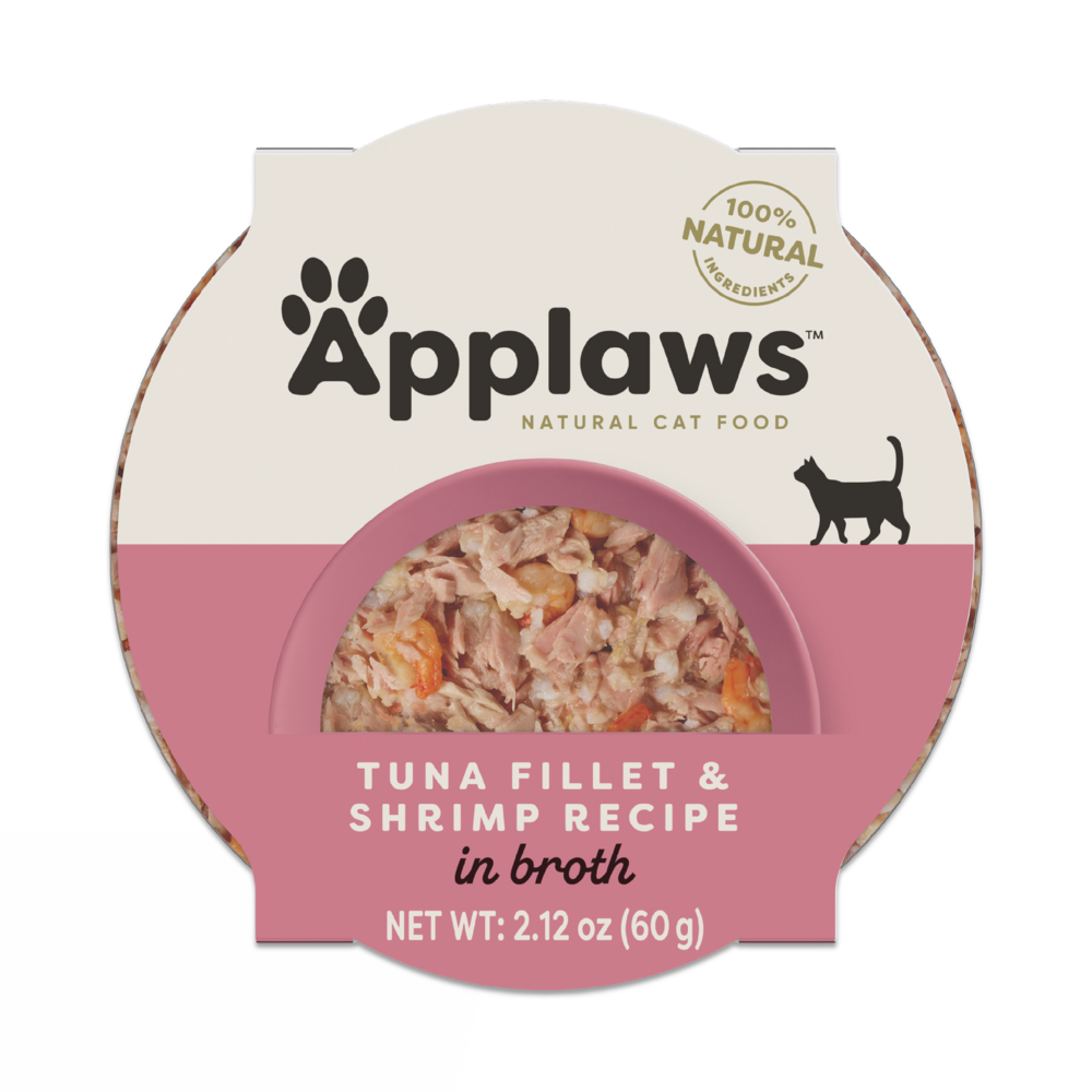 Applaws Natural Tuna Fillet with Shrimp in Broth Can Cat Food