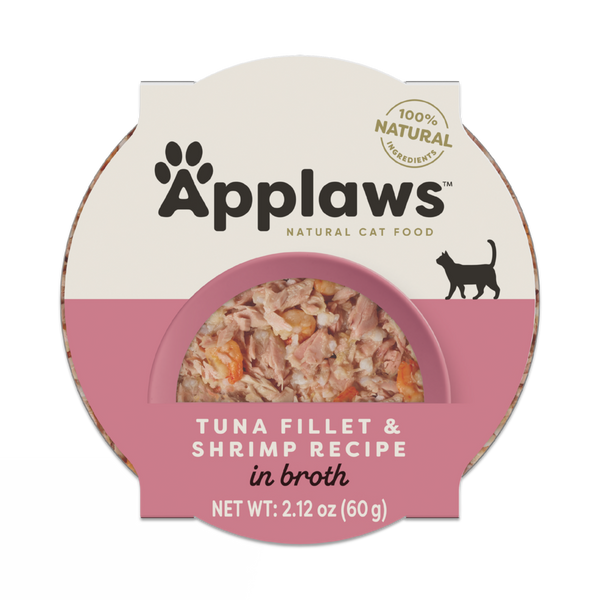 Applaws Natural Tuna Fillet with Shrimp in Broth Can Cat Food