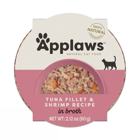 Applaws Natural Tuna Fillet with Shrimp in Broth Can Cat Food
