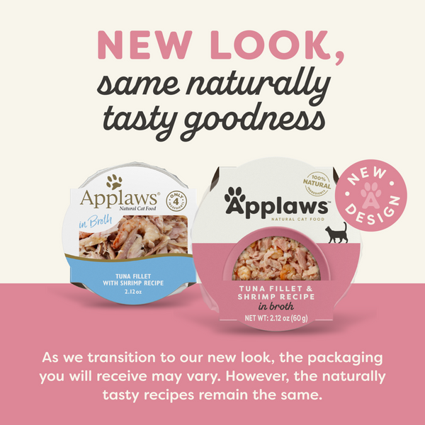 Applaws Natural Tuna Fillet with Shrimp in Broth Can Cat Food