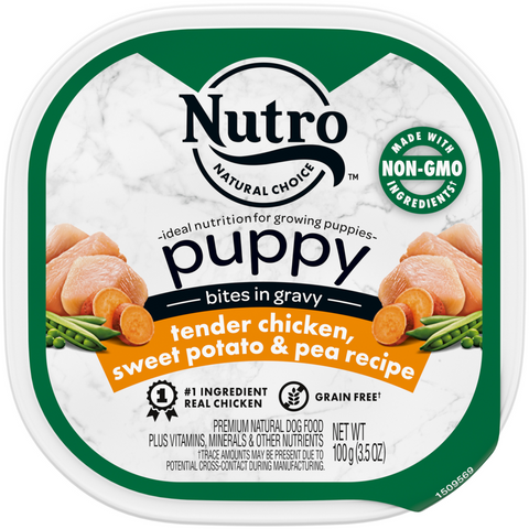 Nutro Puppy Tender Chicken & Rice Recipe Cuts In Gravy Dog Food Trays