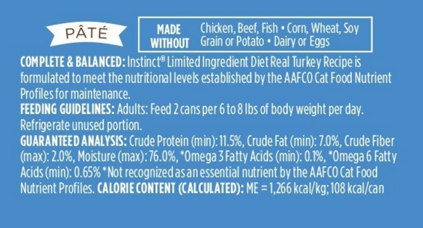 Instinct Limited Ingredient Diet Grain Free Turkey Wet Cat Food