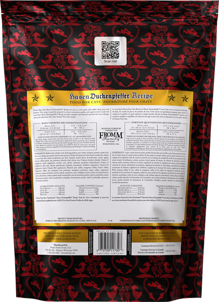 Fromm Four Star Hasen Duckenpfeffer Grain Free Recipe Dry Cat Food