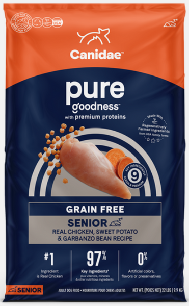 Canidae Pure Goodness SENIOR Real Chicken, Sweet Potato & Garbanzo Bean Recipe Dry Dog Food