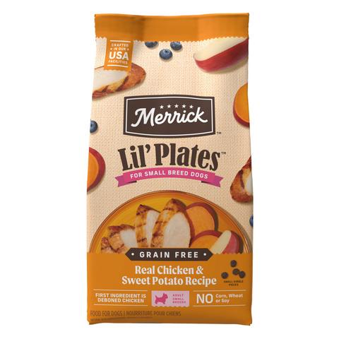 Merrick Lil Plates Small Breed Dog Food Grain Free Real Chicken & Sweet Potato Recipe Small Dog Food