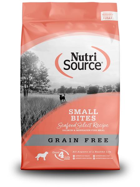 NutriSource Grain Free Small Bites Seafood Select Dry Dog Food
