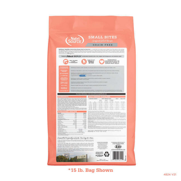 NutriSource Grain Free Small Bites Seafood Select Dry Dog Food