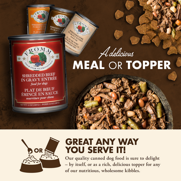 Fromm Four Star Shredded Beef in Gravy Entree Canned Dog Food