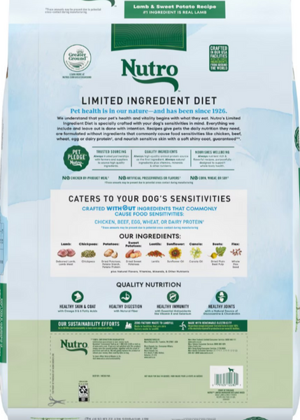 Nutro Limited Ingredient Diet Grain Free Large Breed Adult Lamb and Sweet Potato Dry Dog Food