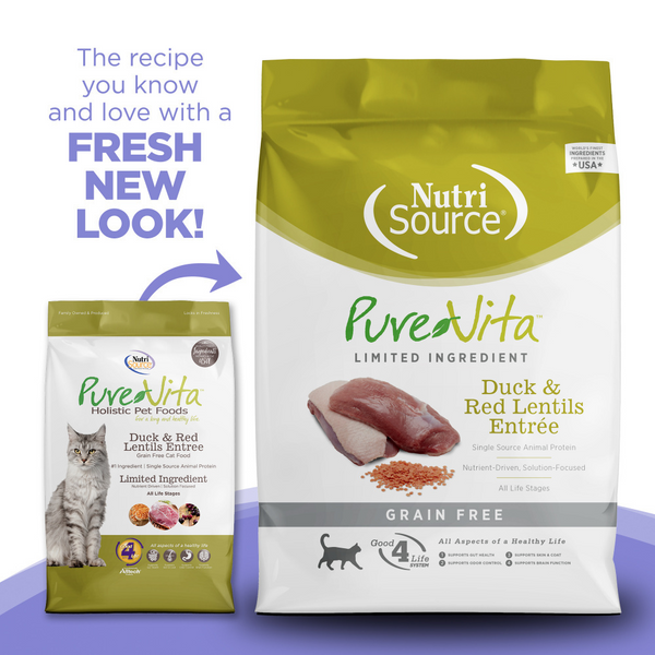 PureVita Grain Free Duck & Red Lentils Dry Cat Food