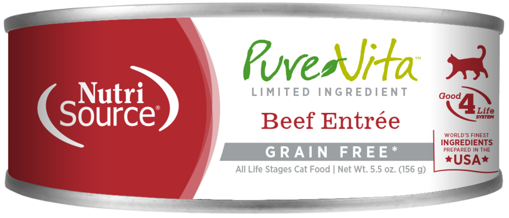 PureVita Grain Free 96% Real Beef Entree Canned Cat Food