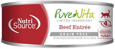 PureVita Grain Free 96% Real Beef Entree Canned Cat Food