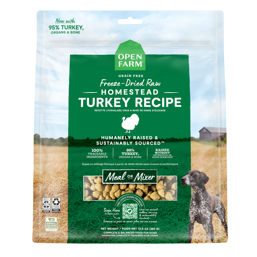 Open Farm Grain Free Homestead Turkey Morsels Freeze Dried Raw Dog Food