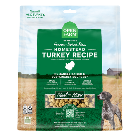 Open Farm Grain Free Homestead Turkey Morsels Freeze Dried Raw Dog Food