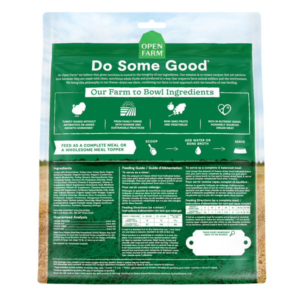 Open Farm Grain Free Homestead Turkey Morsels Freeze Dried Raw Dog Food