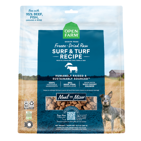 Open Farm Grain Free Surf & Turf Morsels Freeze Dried Raw Dog Food