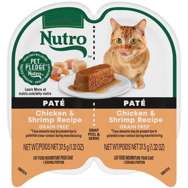 Nutro Perfect Portions Adult Grain Free Chicken and Shrimp Pate Wet Cat Food Trays