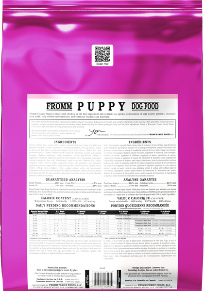Fromm Classic Puppy Recipe Dry Dog Food