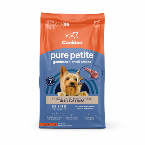 Canidae Pure Petite Freeze-Dried Raw Coated Dog Food for Small Breeds, Real Lamb