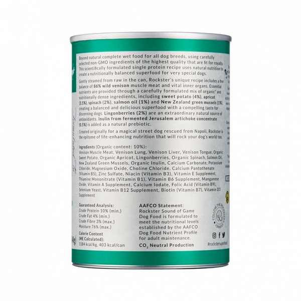 Rockster Sound Of Game Complete Wild Venison Recipe Canned Dog Food