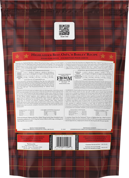Fromm Four Star Highlander Beef, Oats, 'n Barley Recipe Dry Dog Food