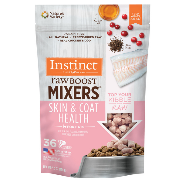 Instinct Raw Boost Mixers Grain Free Freeze Dried Skin & Coat Cat Food Topper