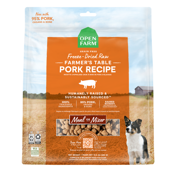 Open Farm Grain Free Farmer's Table Pork Morsels Freeze Dried Raw Dog Food
