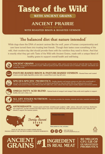 Taste of the Wild Ancient Prairie with Ancient Grains Dry Dog Food