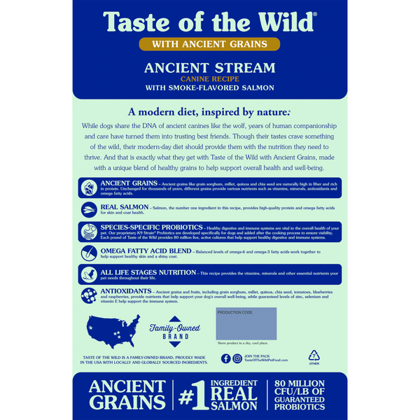 Taste of the Wild Ancient Stream with Ancient Grains Dry Dog Food