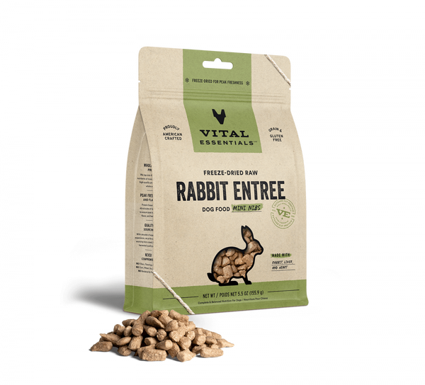 Vital Essentials Grain Free Rabbit Mini Nibs Entree Freeze Dried Dog Food