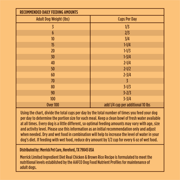 Merrick Limited Ingredient Diet Dry Dog Food Real Chicken & Brown Rice Recipe with Healthy Grains