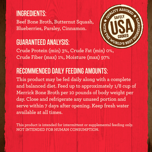 Merrick Beef Bone Broth Wet Dog Food Topper