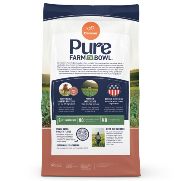 Canidae Pure Farm To Bowl Grass-Fed Beef & Barley Recipe Dog Food