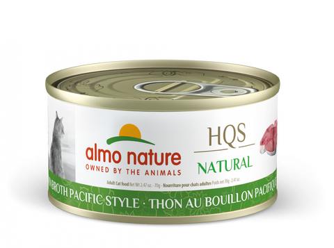 Almo Nature HQS Natural Cat Grain Free Additive Free Tuna In Broth Pacific Style Canned Cat Food