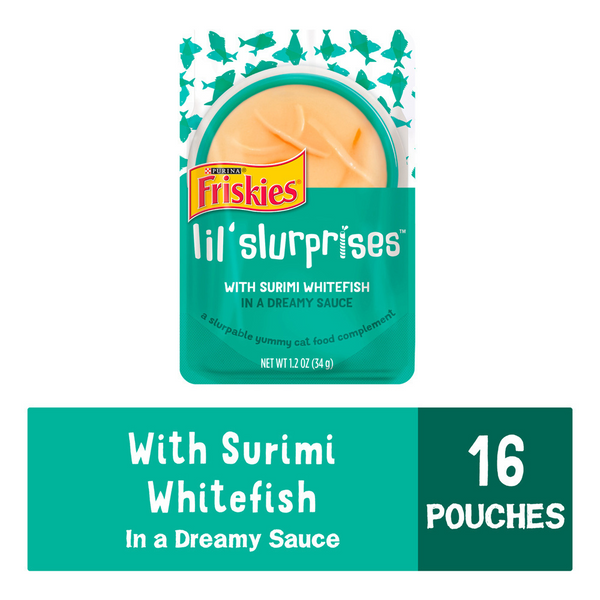 Friskies Lil Slurprises With Surimi Whitefish Cat Food Compliment
