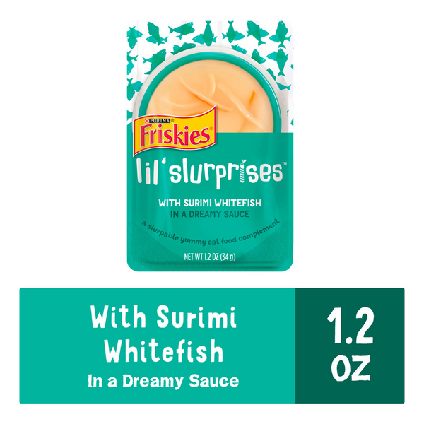 Friskies Lil Slurprises With Surimi Whitefish Cat Food Compliment