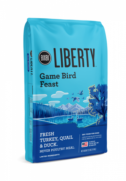 Bixbi Liberty Gamebird Feast (Turkey, Quail, Duck) Kibble Dog Food