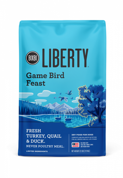 Bixbi Liberty Gamebird Feast (Turkey, Quail, Duck) Kibble Dog Food