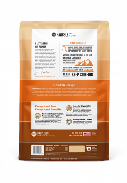 Bixbi Rawbble Kibble Grain Free Chicken Dog Food
