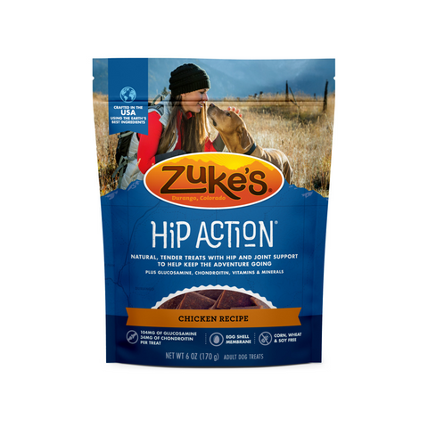 Zukes Hip Action Peanut Butter and Oats Dog Treats Glucosamine and  Chondroitin