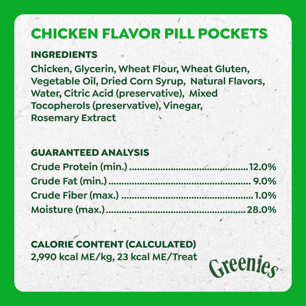 Greenies Pill Pockets Canine Chicken Flavor Dog Treats